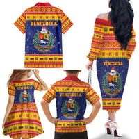 Venezuela Christmas Family Matching Off The Shoulder Long Sleeve Dress and Hawaiian Shirt Hallaca Season - Wonder Print Shop