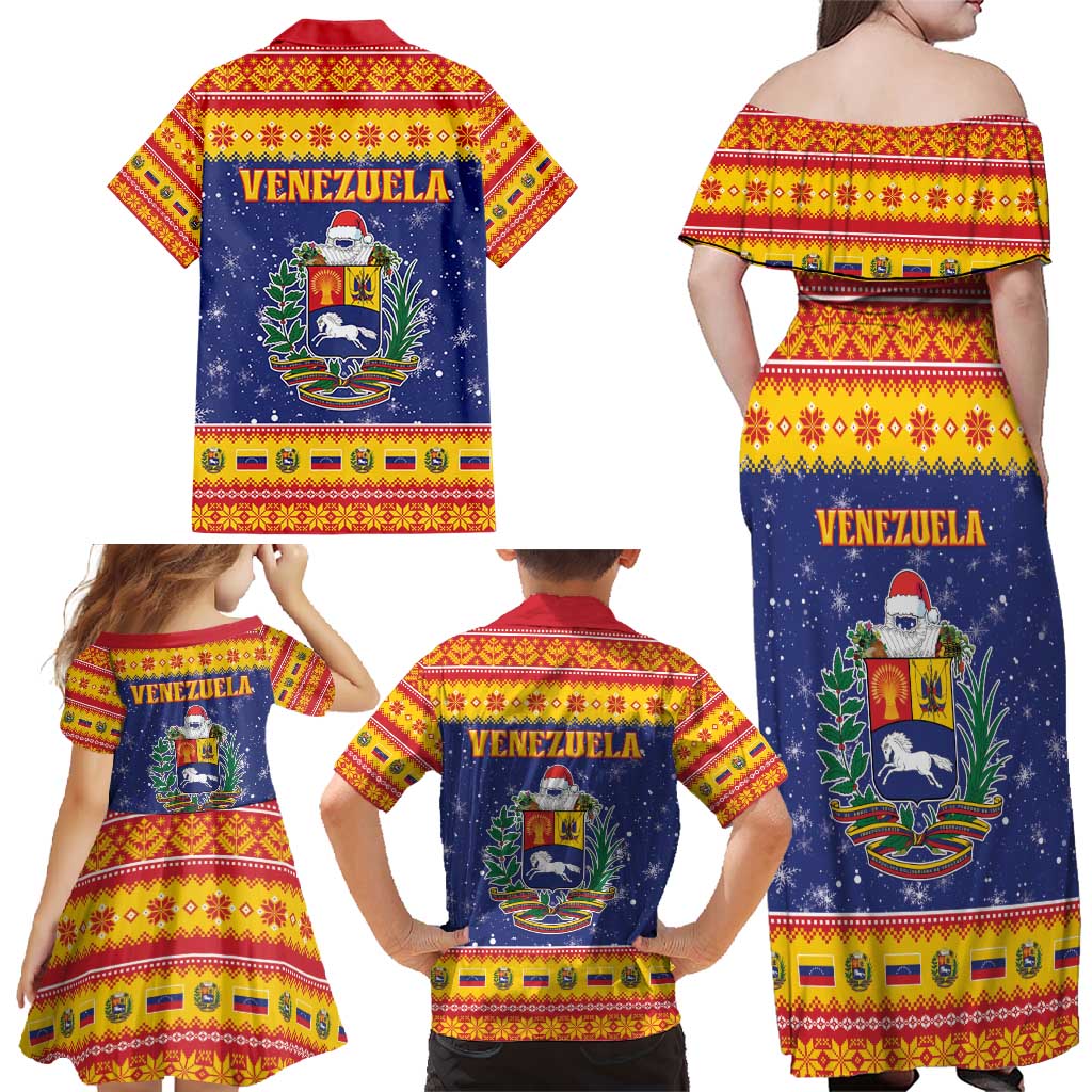 Venezuela Christmas Family Matching Off Shoulder Maxi Dress and Hawaiian Shirt Hallaca Season - Wonder Print Shop