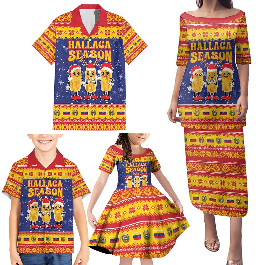 Venezuela Christmas Family Matching Puletasi and Hawaiian Shirt Hallaca Season - Wonder Print Shop