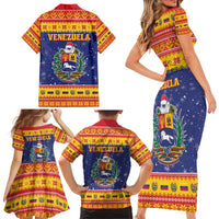 Venezuela Christmas Family Matching Short Sleeve Bodycon Dress and Hawaiian Shirt Hallaca Season - Wonder Print Shop
