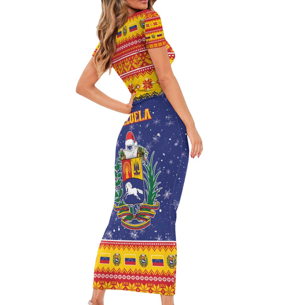 Venezuela Christmas Family Matching Short Sleeve Bodycon Dress and Hawaiian Shirt Hallaca Season - Wonder Print Shop