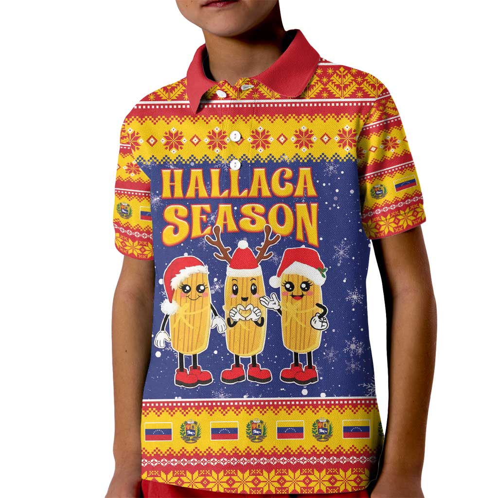 Venezuela Christmas Kid Polo Shirt Hallaca Season - Wonder Print Shop