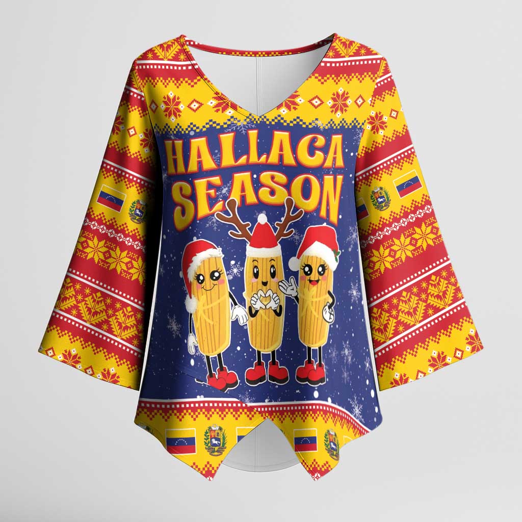 Venezuela Christmas Kimono Sleeve Blouse Hallaca Season - Wonder Print Shop