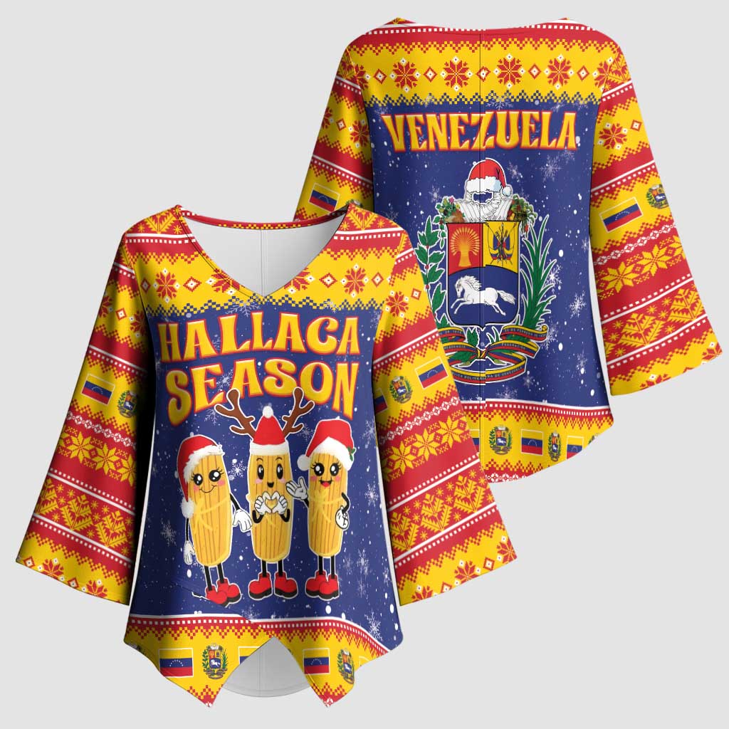 Venezuela Christmas Kimono Sleeve Blouse Hallaca Season - Wonder Print Shop