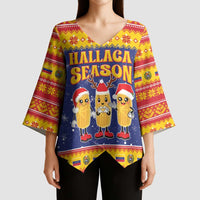 Venezuela Christmas Kimono Sleeve Blouse Hallaca Season - Wonder Print Shop