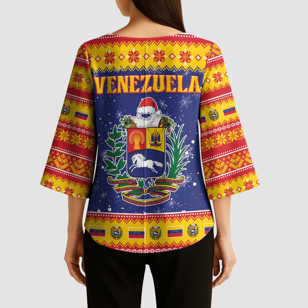 Venezuela Christmas Kimono Sleeve Blouse Hallaca Season - Wonder Print Shop