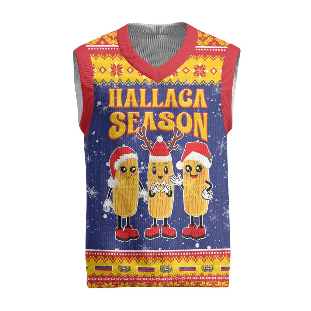 Venezuela Christmas Knitted V-Neck Vest Hallaca Season - Wonder Print Shop