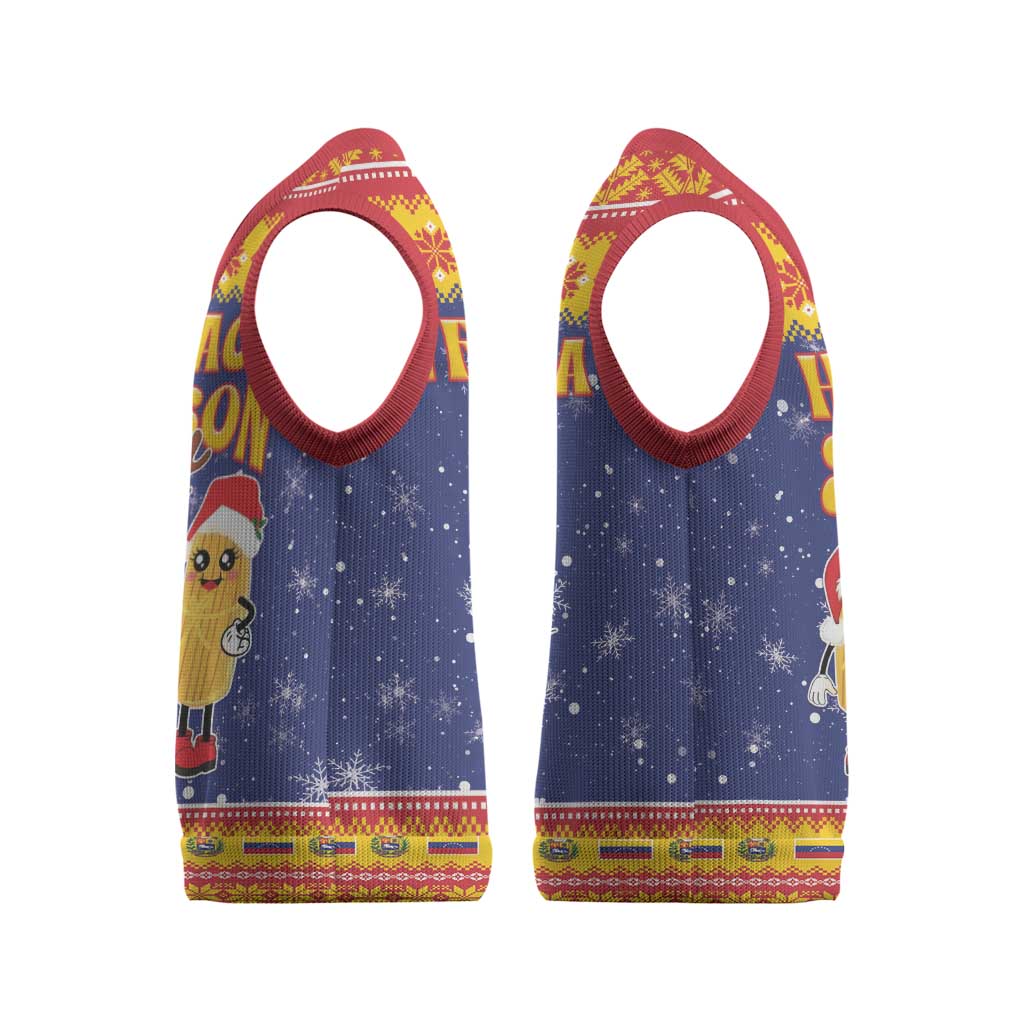 Venezuela Christmas Knitted V-Neck Vest Hallaca Season - Wonder Print Shop