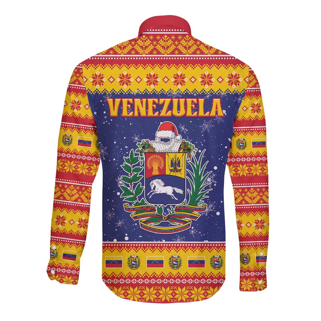 Venezuela Christmas Long Sleeve Button Shirt Hallaca Season - Wonder Print Shop