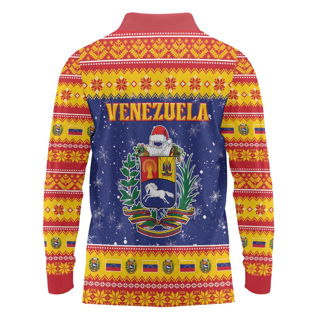 Venezuela Christmas Long Sleeve Polo Shirt Hallaca Season - Wonder Print Shop