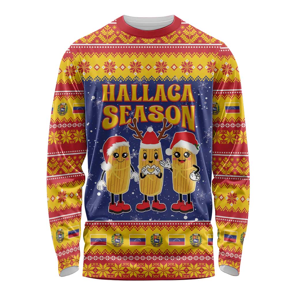 Venezuela Christmas Long Sleeve Shirt Hallaca Season - Wonder Print Shop