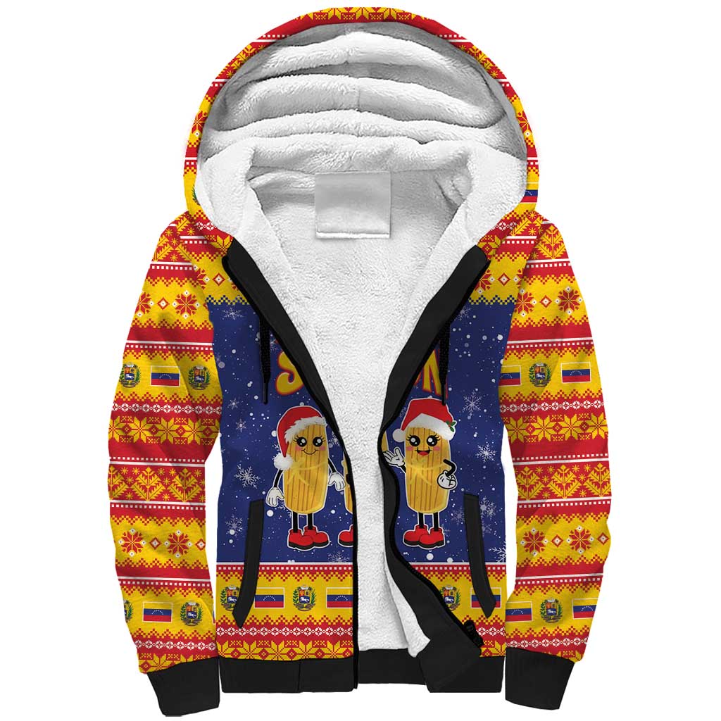 Venezuela Christmas Sherpa Hoodie Hallaca Season - Wonder Print Shop