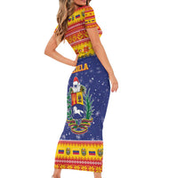 Venezuela Christmas Short Sleeve Bodycon Dress Hallaca Season - Wonder Print Shop