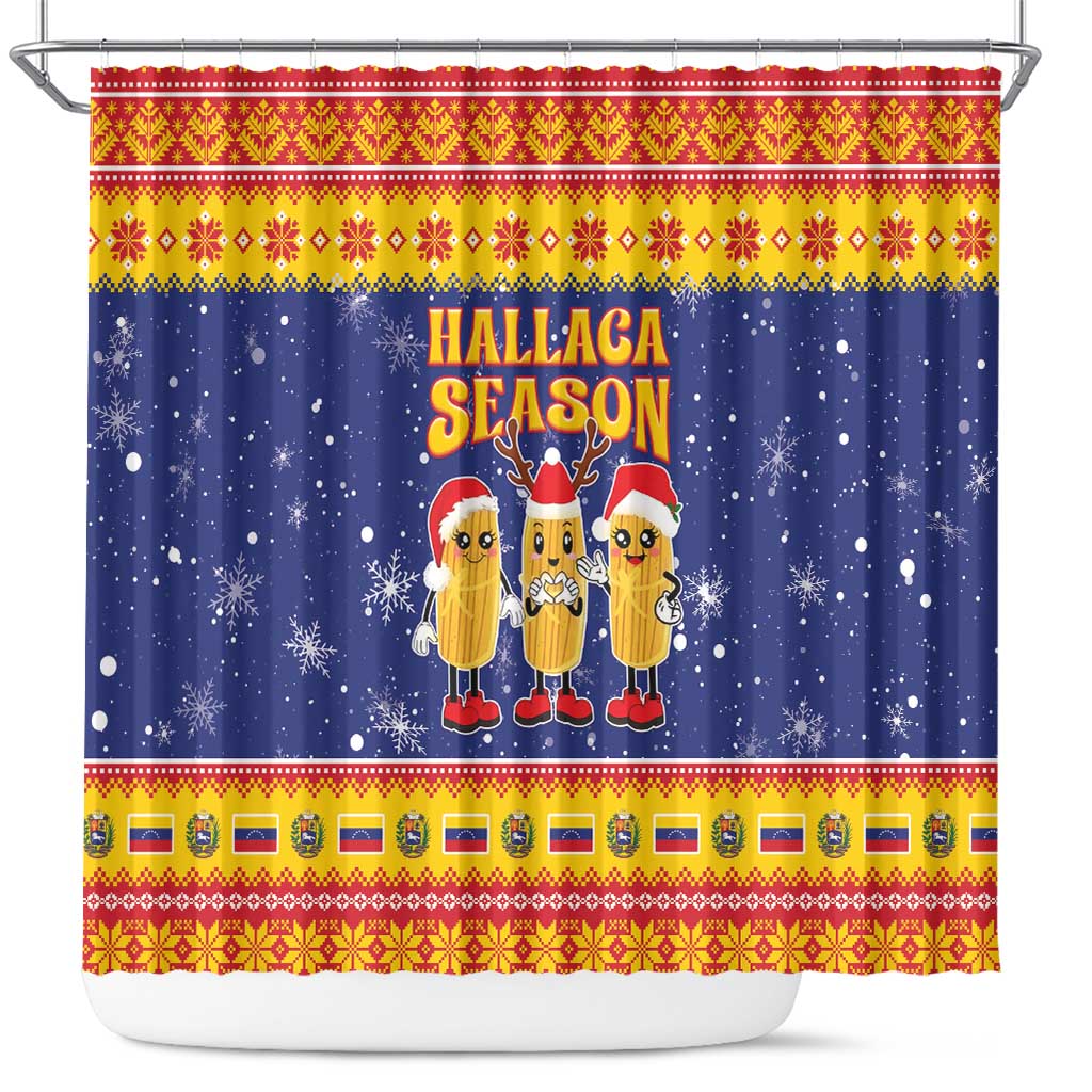 Venezuela Christmas Shower Curtain Hallaca Season - Wonder Print Shop
