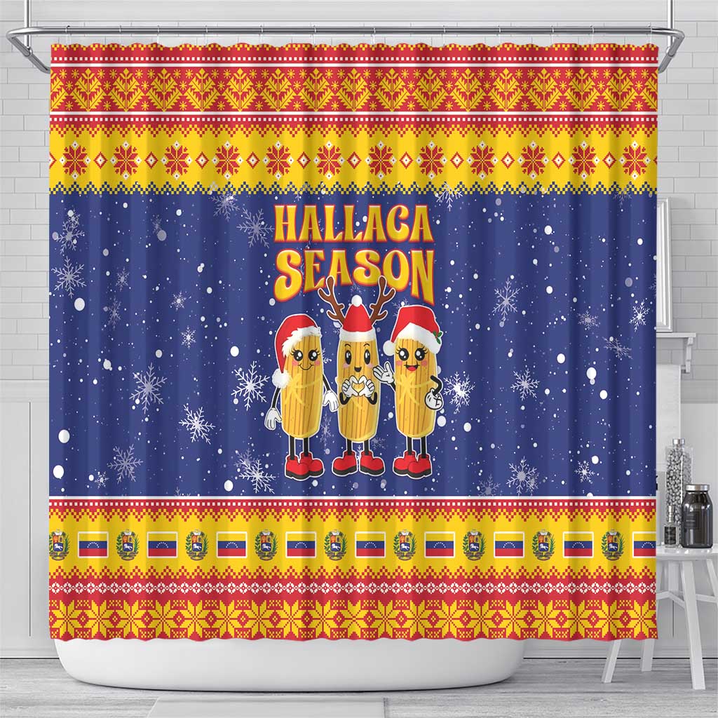 Venezuela Christmas Shower Curtain Hallaca Season - Wonder Print Shop