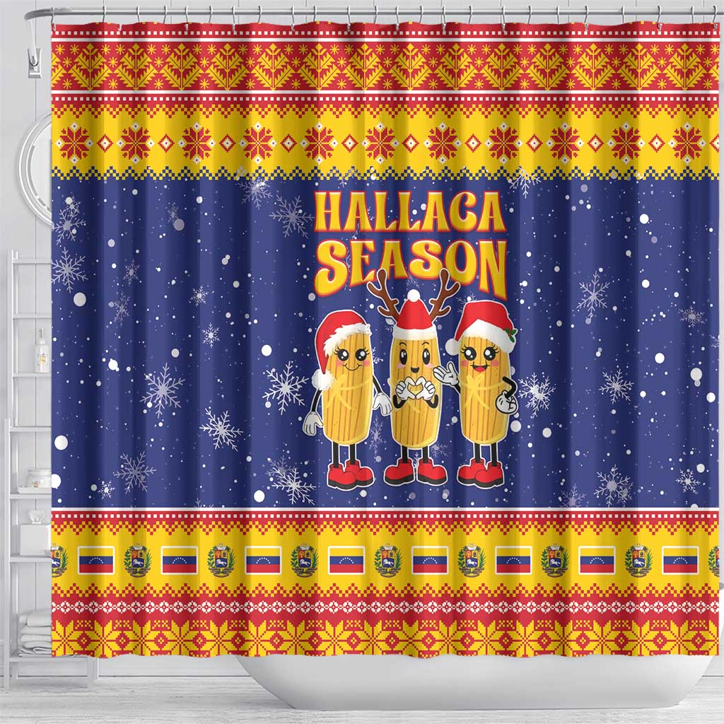 Venezuela Christmas Shower Curtain Hallaca Season - Wonder Print Shop