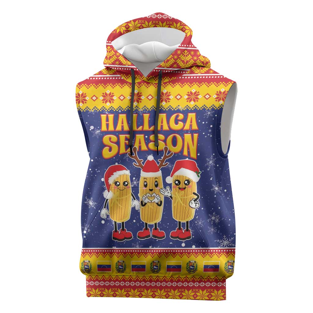Venezuela Christmas Sleeveless Hoodie Hallaca Season - Wonder Print Shop