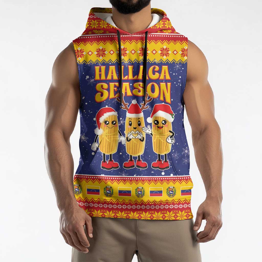 Venezuela Christmas Sleeveless Hoodie Hallaca Season - Wonder Print Shop