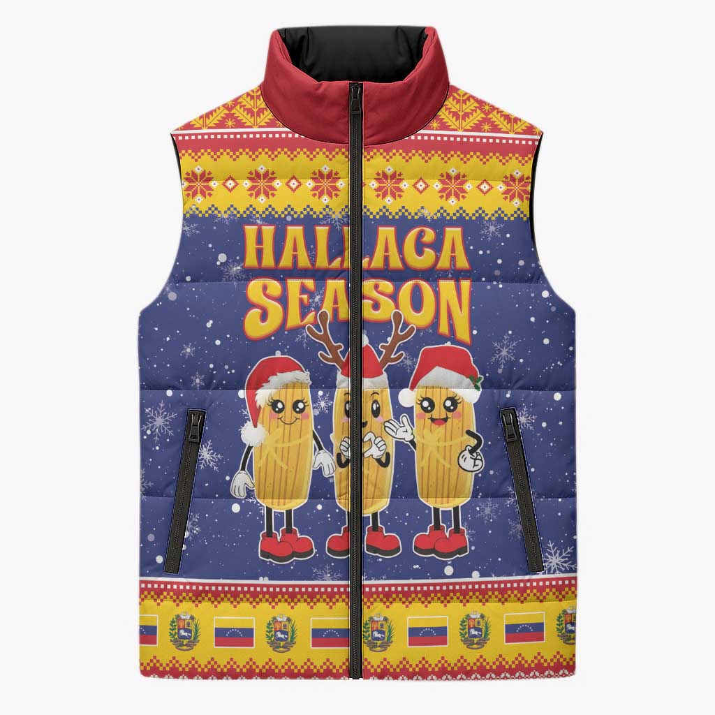Venezuela Christmas Sleeveless Puffer Jacket Hallaca Season - Wonder Print Shop