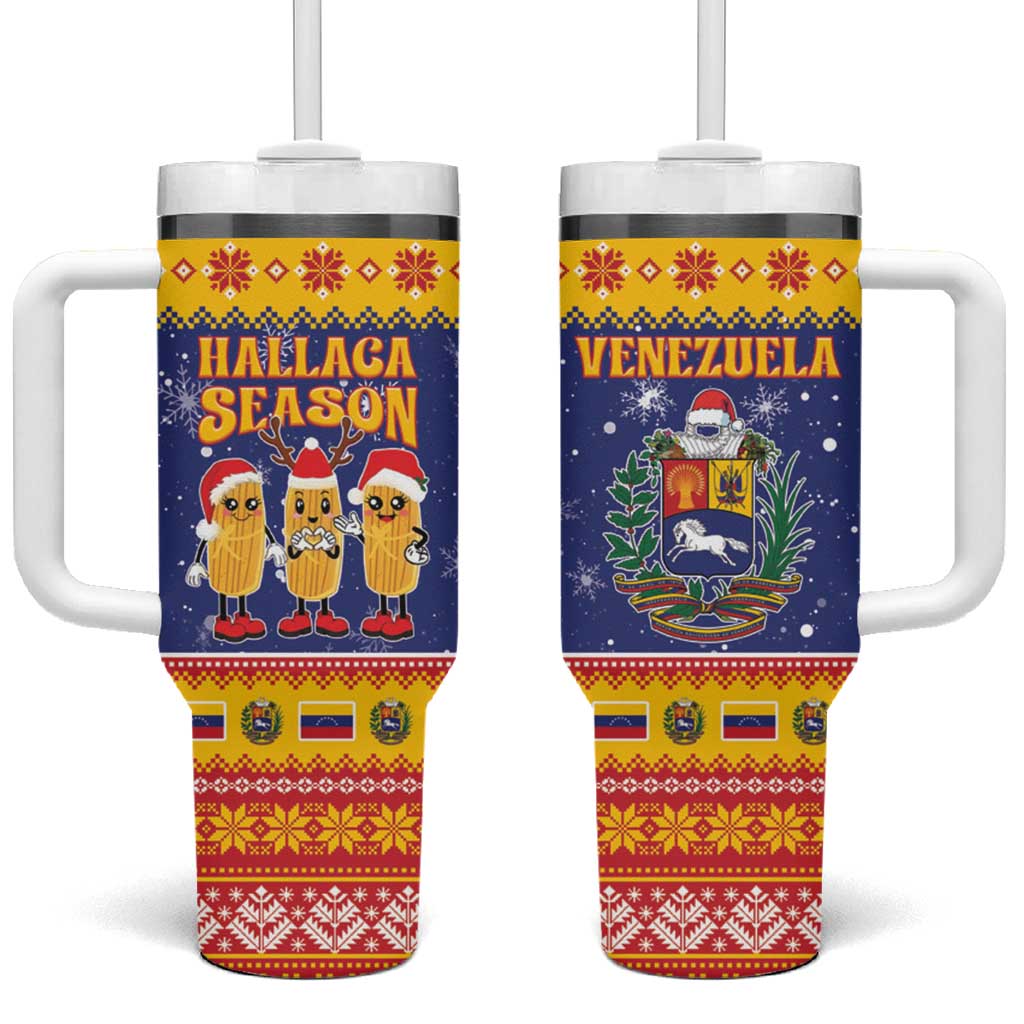 Venezuela Christmas Tumbler With Handle Hallaca Season - Wonder Print Shop
