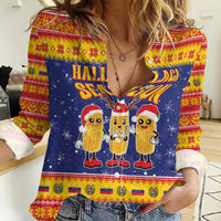 Venezuela Christmas Women Casual Shirt Hallaca Season - Wonder Print Shop