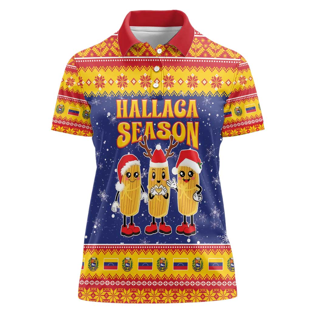 Venezuela Christmas Women Polo Shirt Hallaca Season - Wonder Print Shop