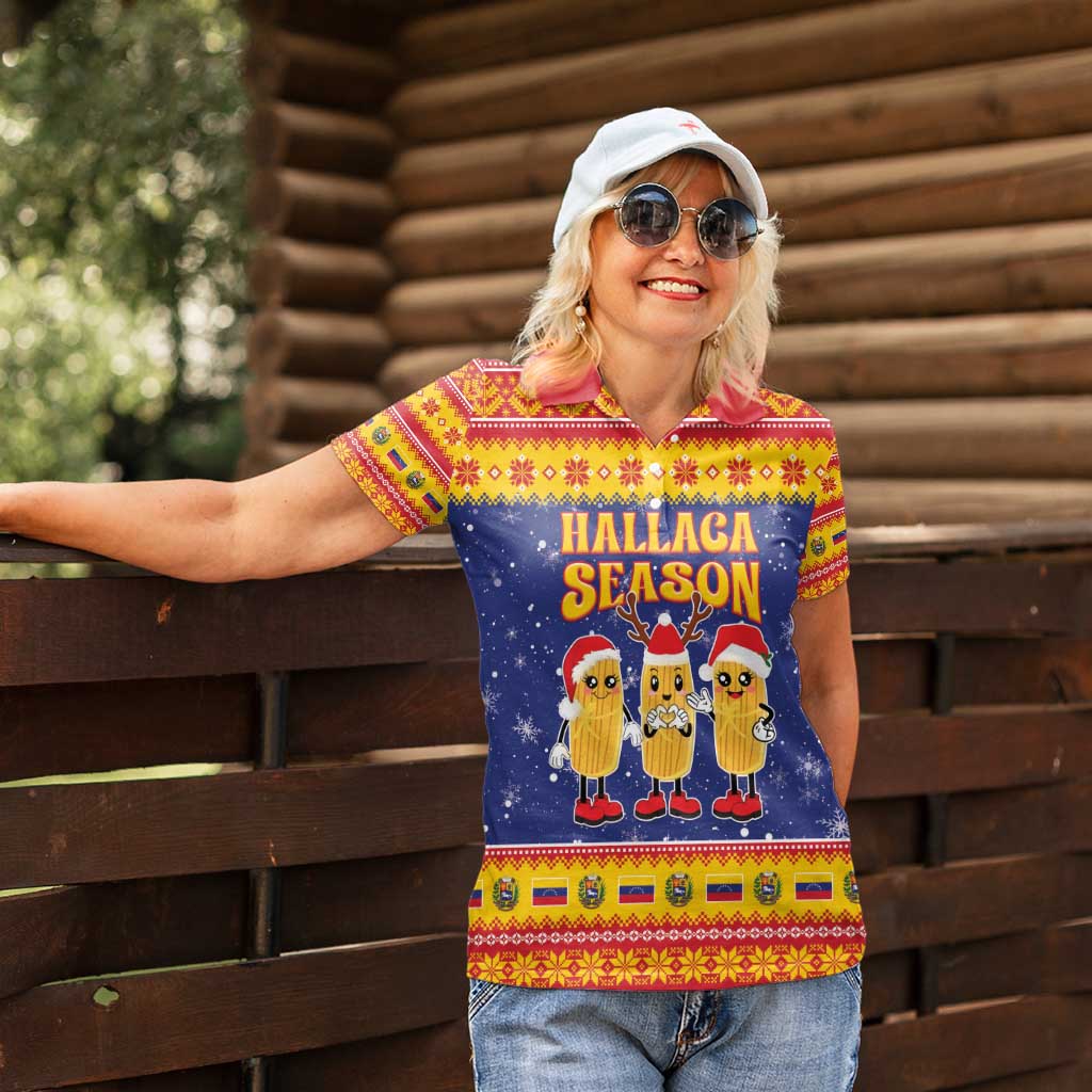 Venezuela Christmas Women Polo Shirt Hallaca Season - Wonder Print Shop