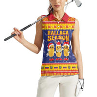 Venezuela Christmas Women Sleeveless Polo Shirt Hallaca Season - Wonder Print Shop