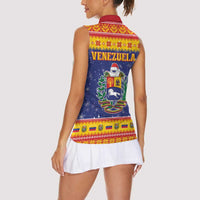 Venezuela Christmas Women Sleeveless Polo Shirt Hallaca Season - Wonder Print Shop
