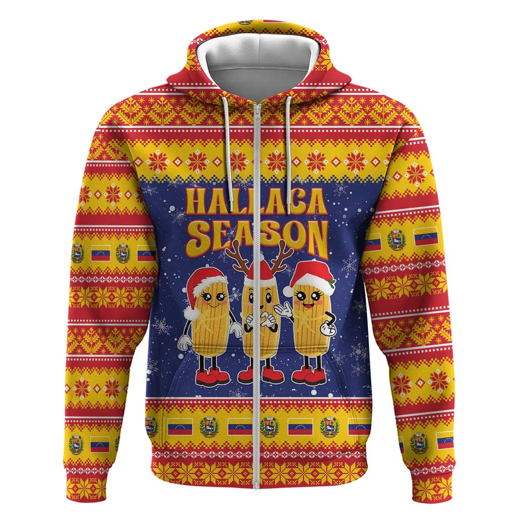 Venezuela Christmas Zip Hoodie Hallaca Season - Wonder Print Shop
