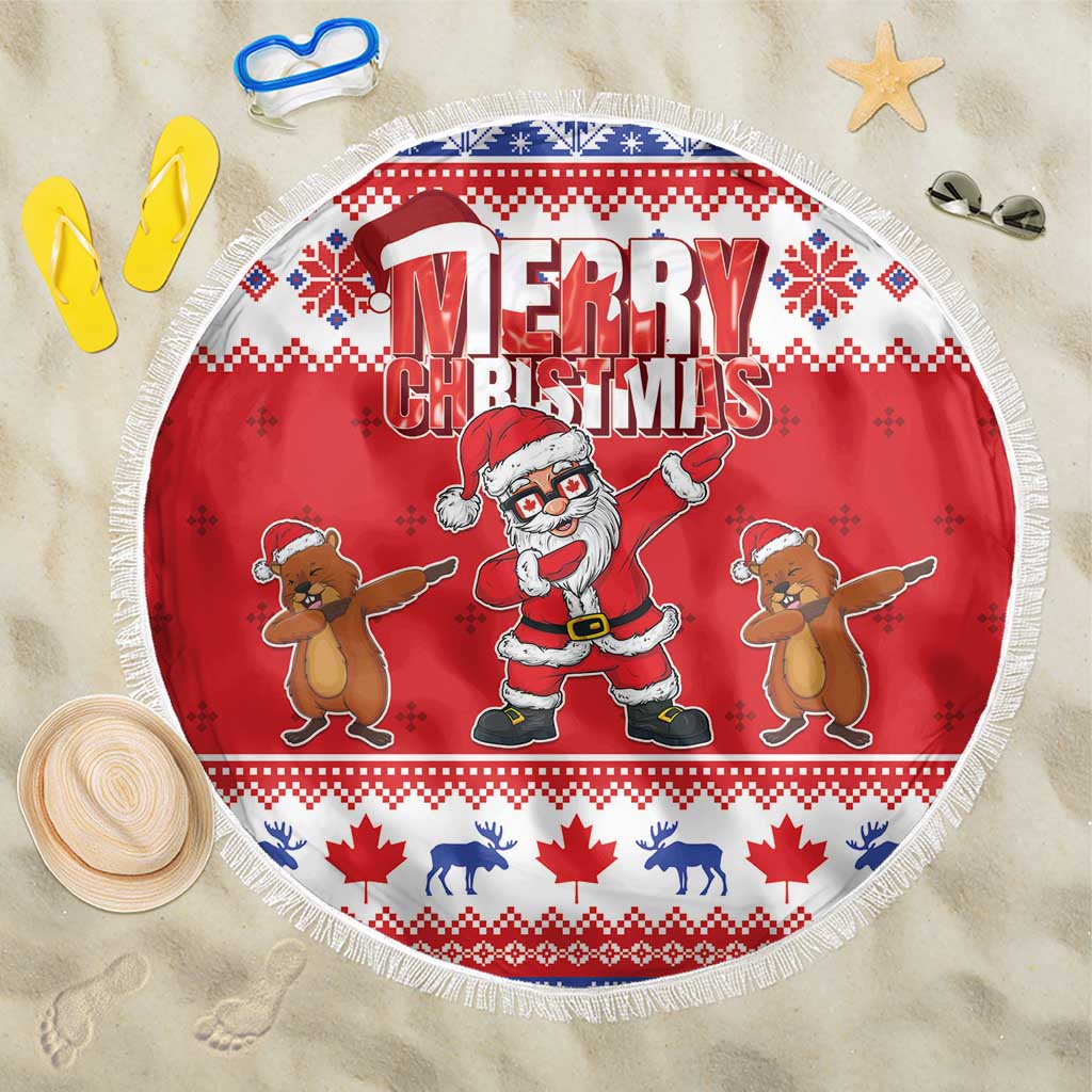 Canada Christmas Beach Blanket Dabbing Santa Groundhog Funny Style LT05 - Wonder Print Shop