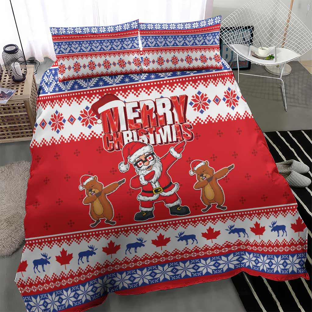 Canada Christmas Bedding Set Dabbing Santa Groundhog Funny Style LT05 - Wonder Print Shop