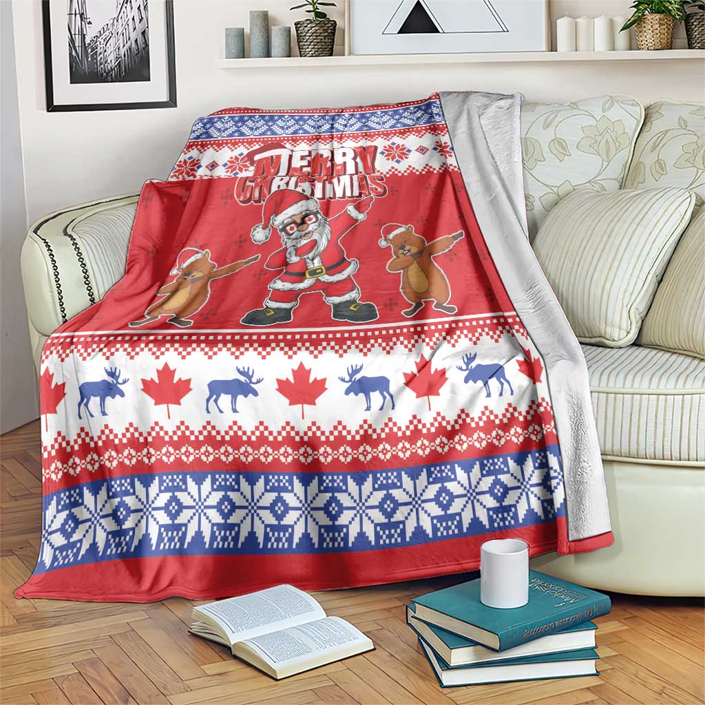 Canada Christmas Blanket Dabbing Santa Groundhog Funny Style