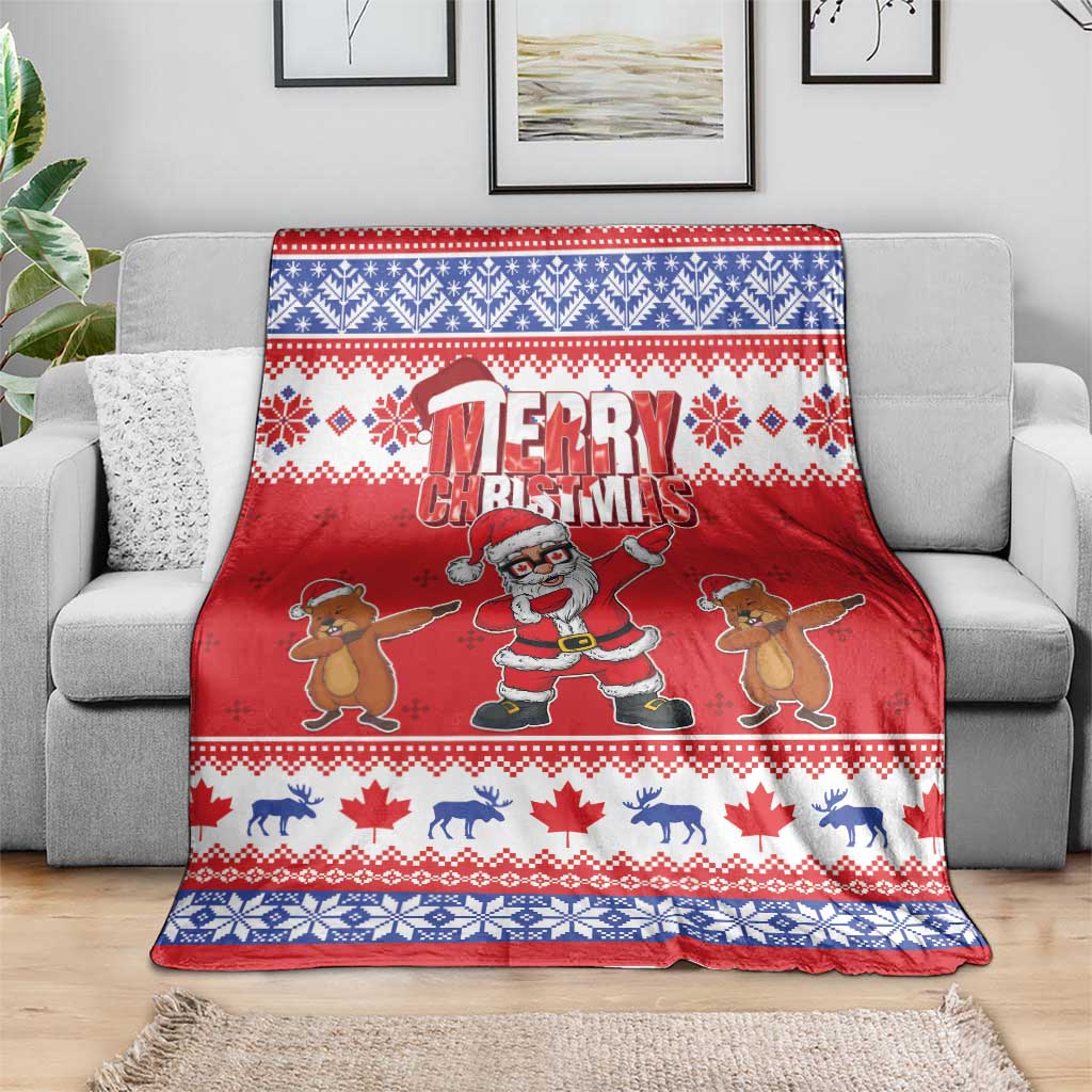 Canada Christmas Blanket Dabbing Santa Groundhog Funny Style