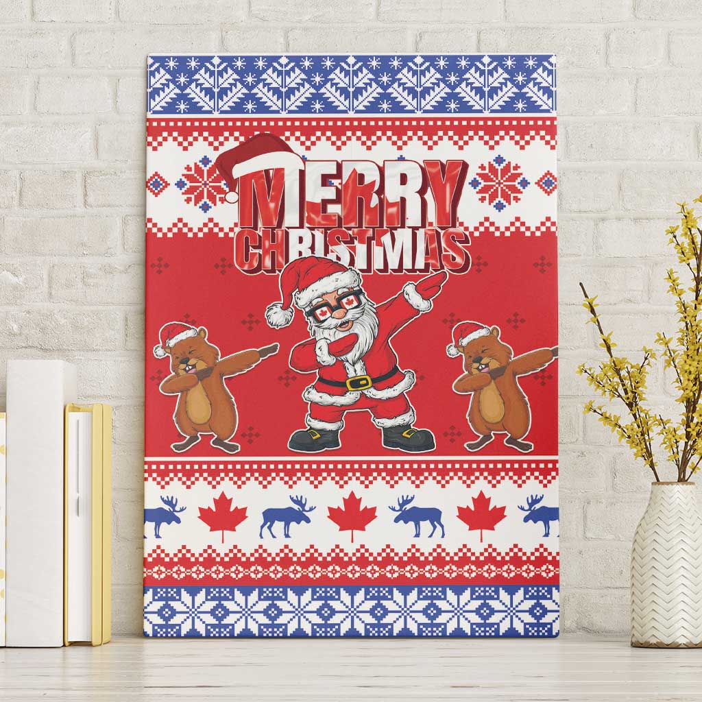 Canada Christmas Canvas Wall Art Dabbing Santa Groundhog Funny Style LT05 - Wonder Print Shop
