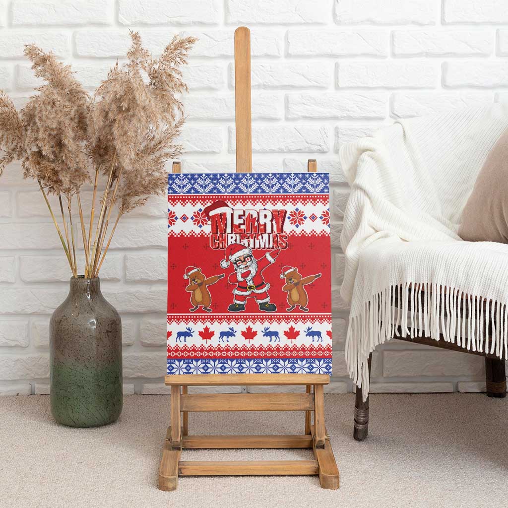 Canada Christmas Canvas Wall Art Dabbing Santa Groundhog Funny Style LT05 - Wonder Print Shop