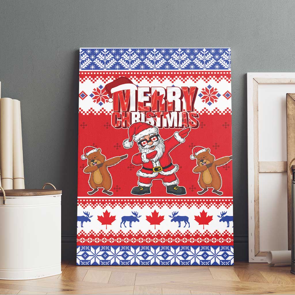 Canada Christmas Canvas Wall Art Dabbing Santa Groundhog Funny Style LT05 - Wonder Print Shop