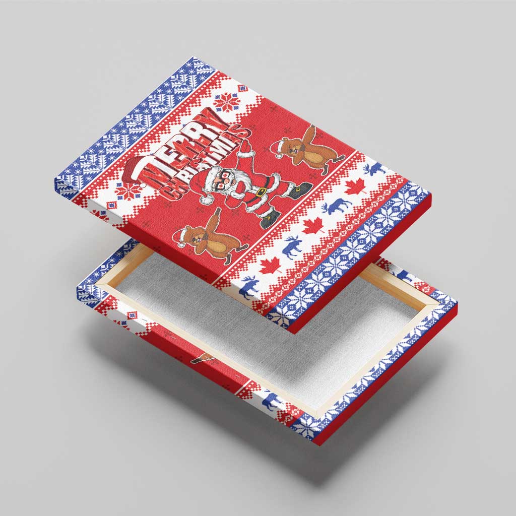 Canada Christmas Canvas Wall Art Dabbing Santa Groundhog Funny Style LT05 - Wonder Print Shop