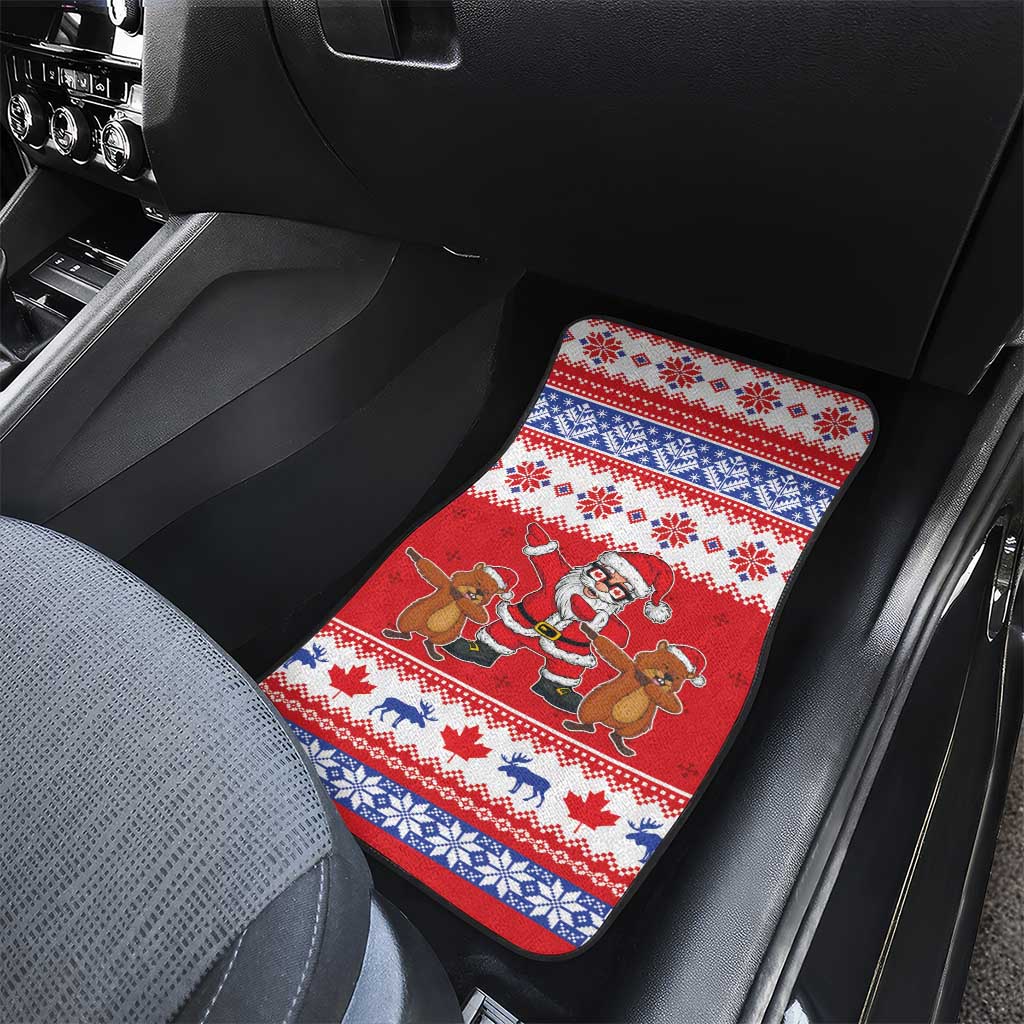 Canada Christmas Car Mats Dabbing Santa Groundhog Funny Style LT05 - Wonder Print Shop