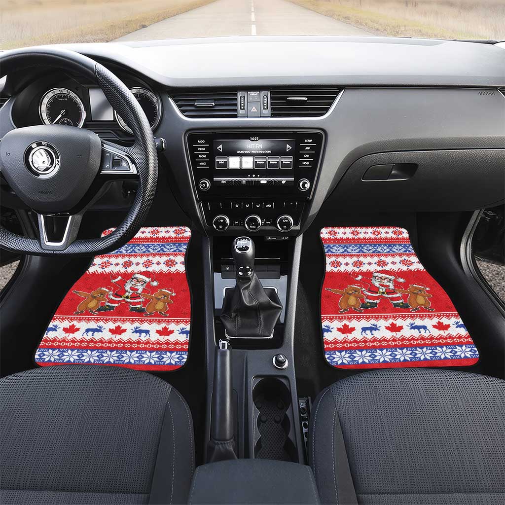 Canada Christmas Car Mats Dabbing Santa Groundhog Funny Style LT05 - Wonder Print Shop