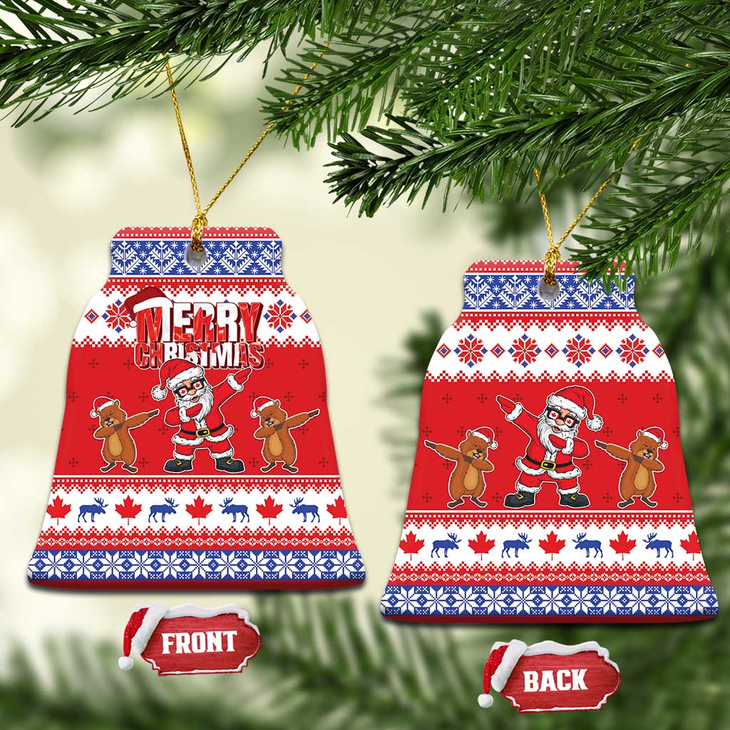 Canada Christmas Ceramic Ornament Dabbing Santa Groundhog Funny Style LT05 - Wonder Print Shop