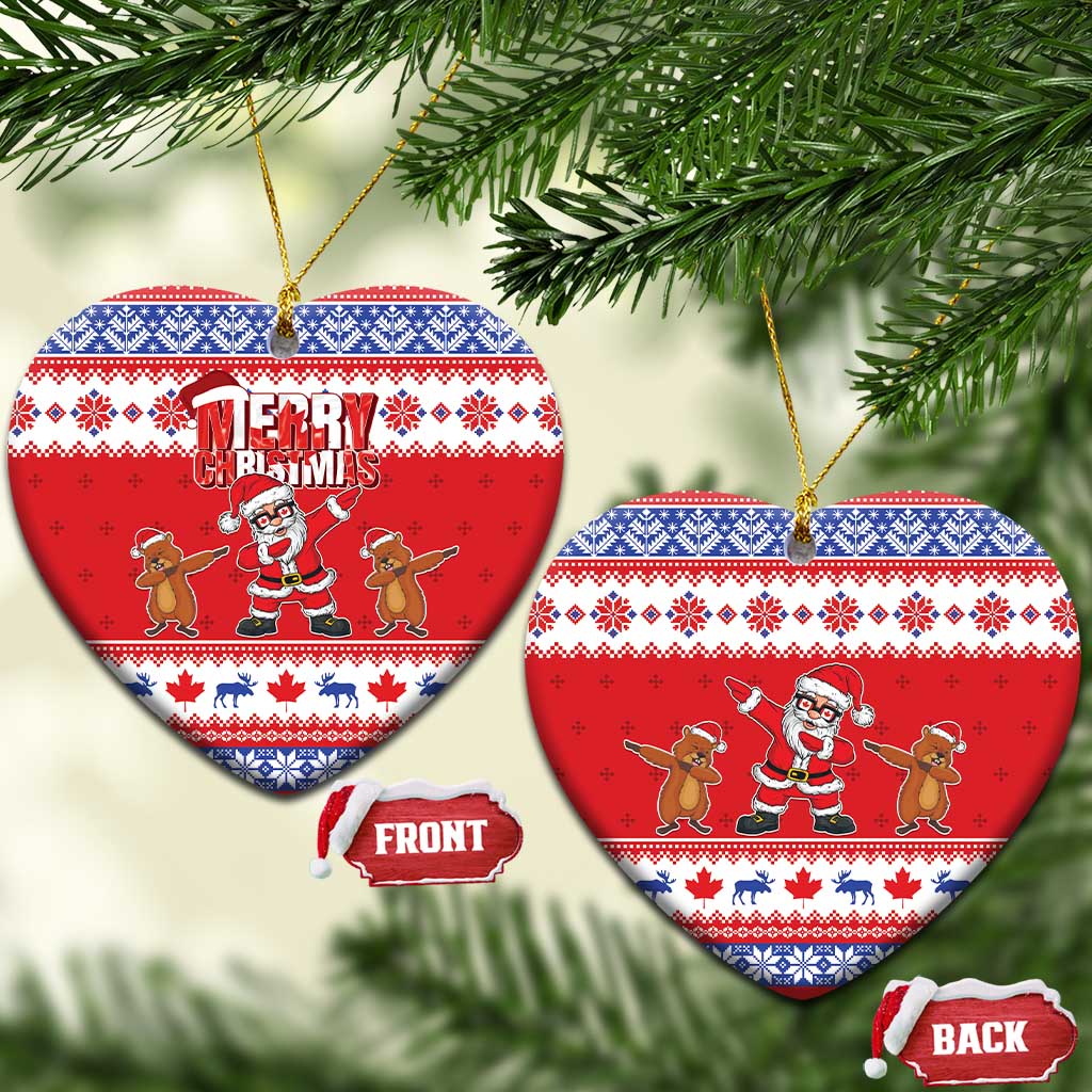 Canada Christmas Ceramic Ornament Dabbing Santa Groundhog Funny Style LT05 - Wonder Print Shop