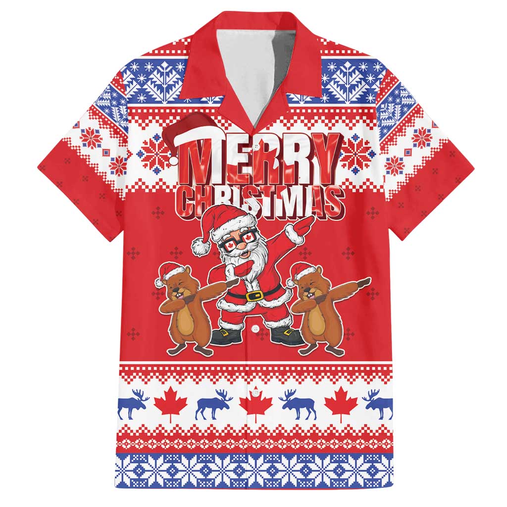 Canada Christmas Family Matching Off Shoulder Maxi Dress and Hawaiian Shirt Dabbing Santa Groundhog Funny Style LT05 - Wonder Print Shop