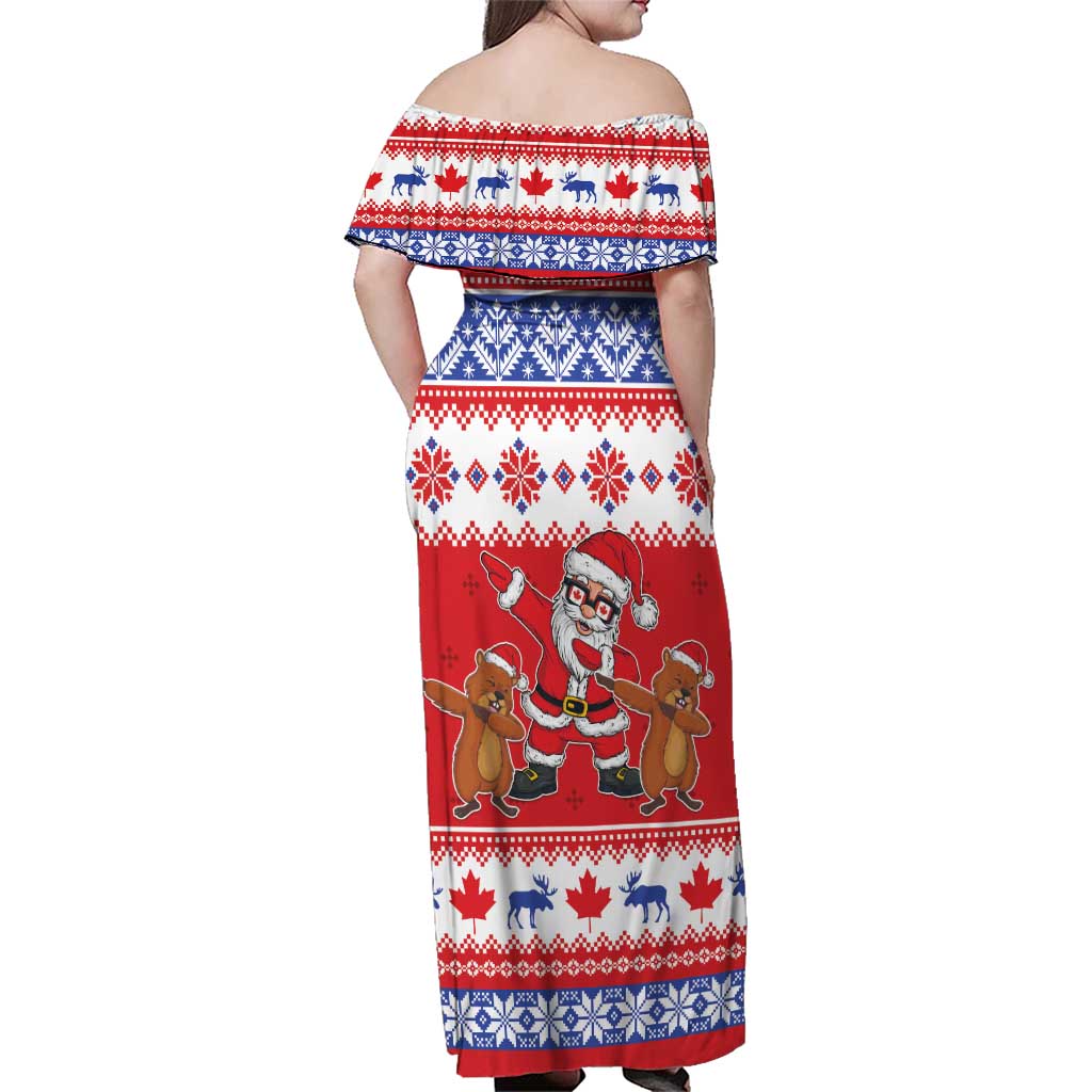Canada Christmas Family Matching Off Shoulder Maxi Dress and Hawaiian Shirt Dabbing Santa Groundhog Funny Style LT05 - Wonder Print Shop