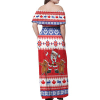 Canada Christmas Family Matching Off Shoulder Maxi Dress and Hawaiian Shirt Dabbing Santa Groundhog Funny Style LT05 - Wonder Print Shop