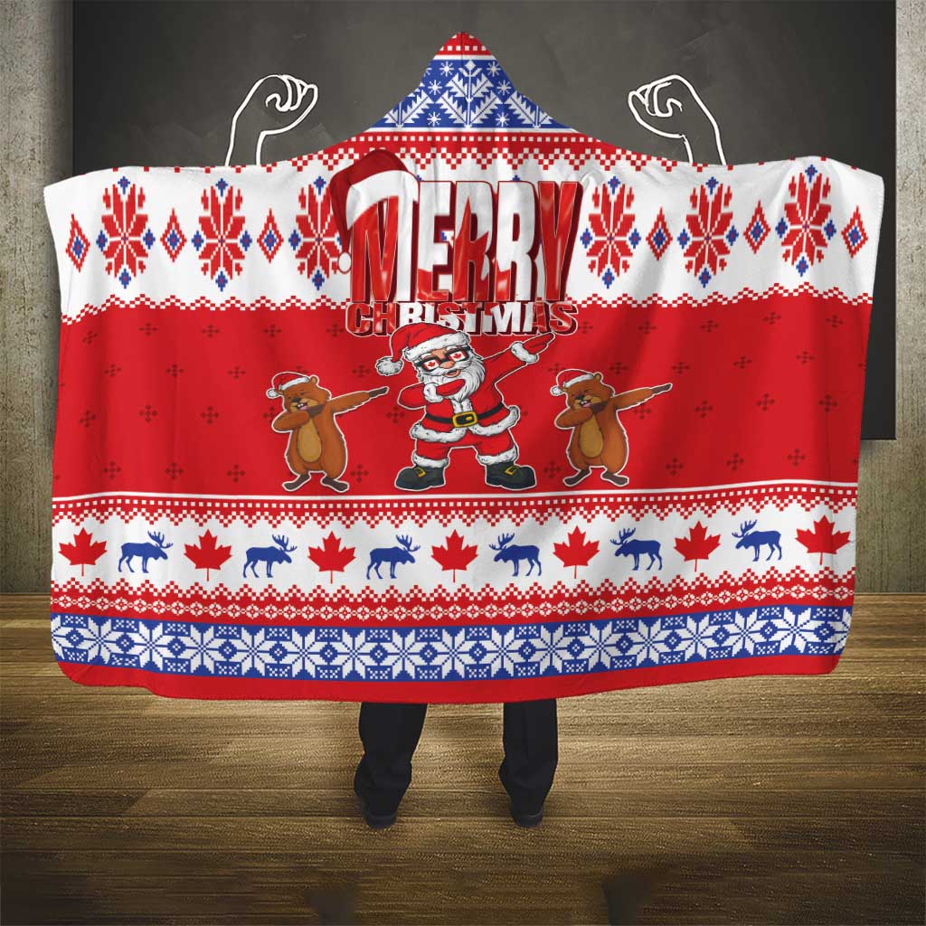 Canada Christmas Hooded Blanket Dabbing Santa Groundhog Funny Style