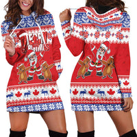 Canada Christmas Hoodie Dress Dabbing Santa Groundhog Funny Style LT05 - Wonder Print Shop