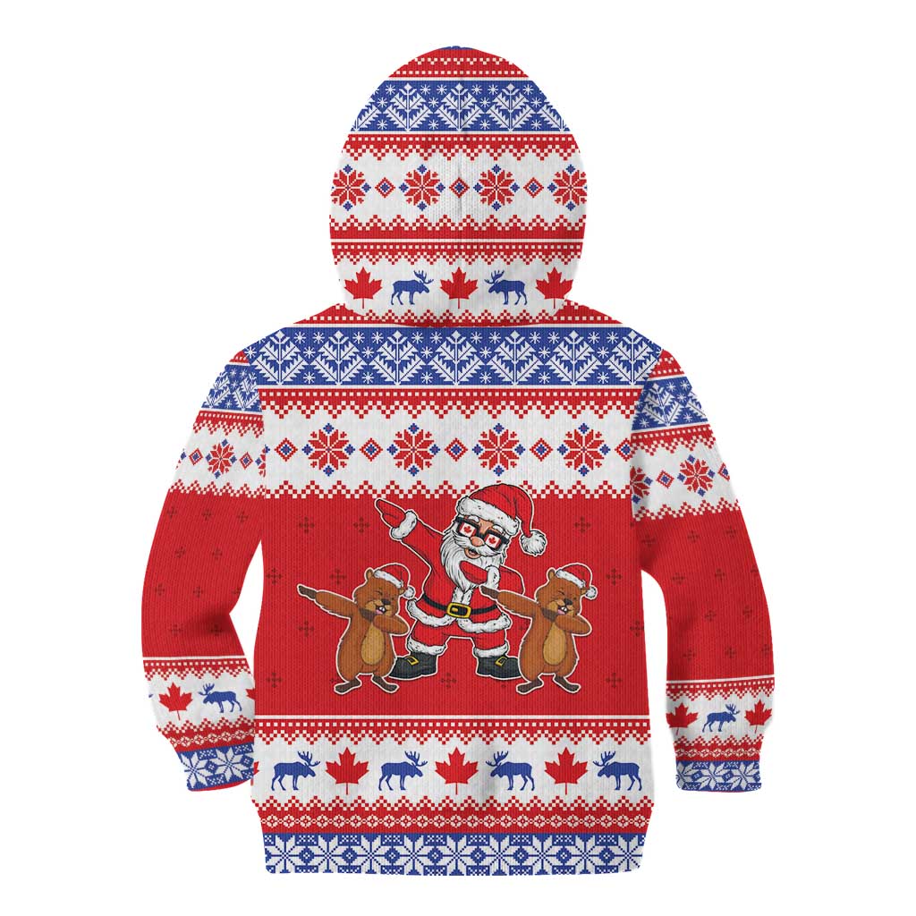 Canada Christmas Kid Hoodie Dabbing Santa Groundhog Funny Style LT05 - Wonder Print Shop