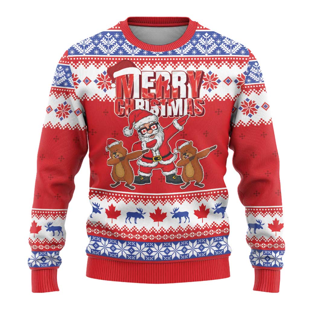 Canada Christmas Ugly Christmas Sweater Dabbing Santa Groundhog Funny Style LT05 - Wonder Print Shop