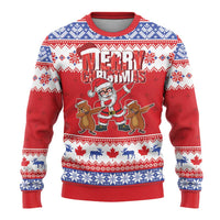 Canada Christmas Ugly Christmas Sweater Dabbing Santa Groundhog Funny Style LT05 - Wonder Print Shop